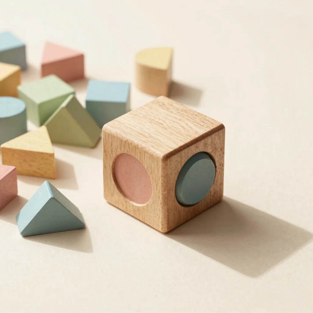 Pastel Wooden Shape Sorting Cube